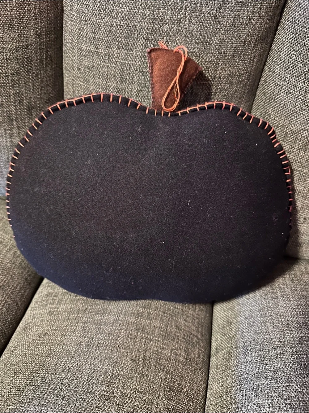 Handcrafted Orange Pumpkin Holiday Pillow